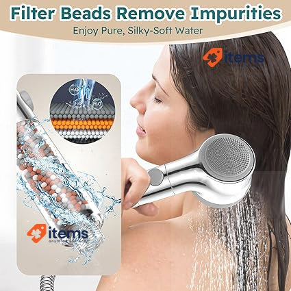 Zivacate High Pressure Hand Shower with Hard Water Filter Silver