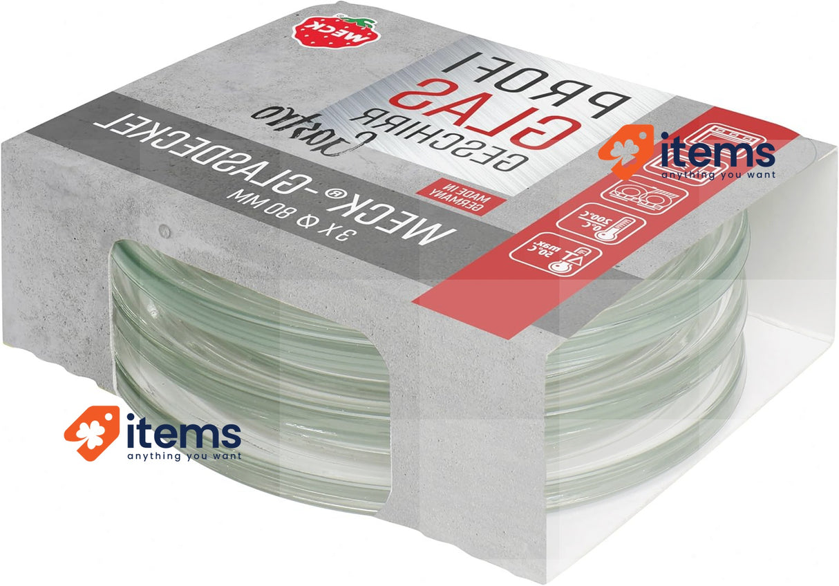 Weck Set of 3 gastropack 80 mm gourmet lids 76129 Transparent 0.26 Kilograms