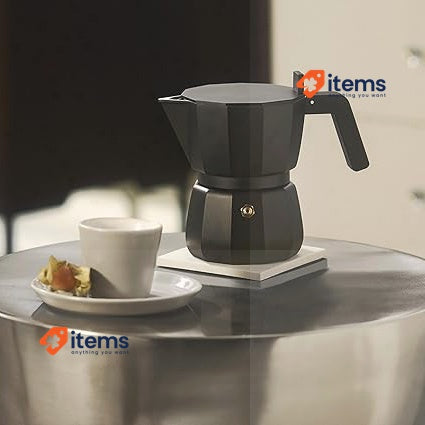 Alessi Moka DC06/1 B Design Espresso Maker Cast Aluminium Handle and Knob PA