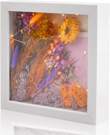 Azonelife 3D Picture Frame for Picture Frame Deep 20 x 20 cm White/Black