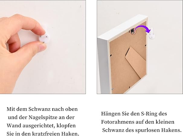 Azonelife 3D Picture Frame for Picture Frame Deep 20 x 20 cm White/Black