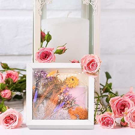 Azonelife 3D Picture Frame for Picture Frame Deep 20 x 20 cm White/Black