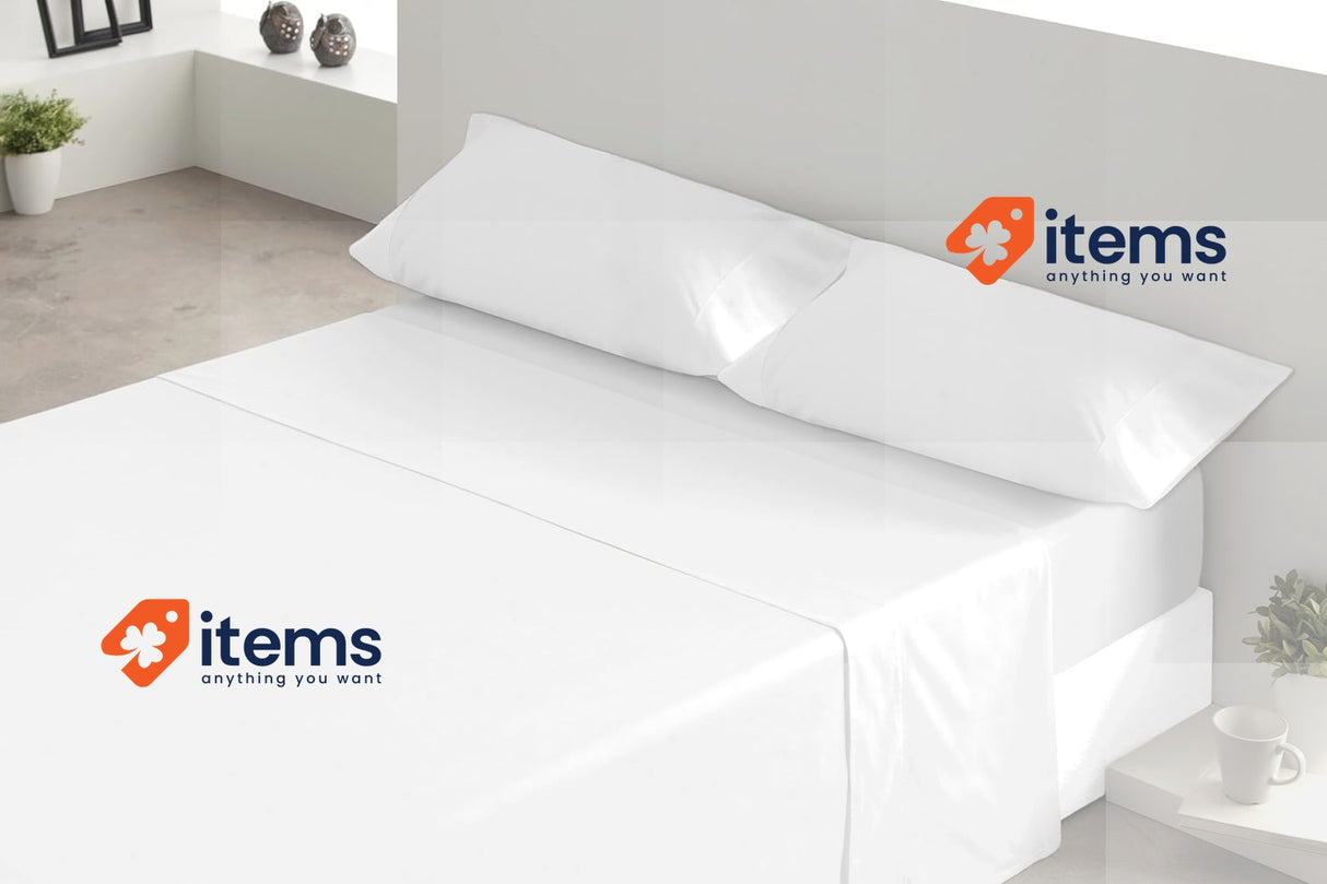 Degrees Home - Premium Flat Sheet Set 105 X 200 Cm 4 Piece White Sheets 80x50