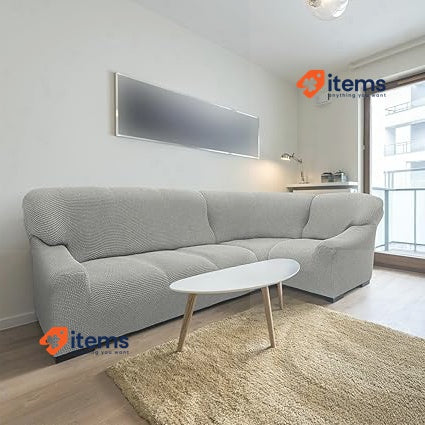 SOFASKINS Super Elastic Corner Sofa Cover Lightgrey 340-540 cm