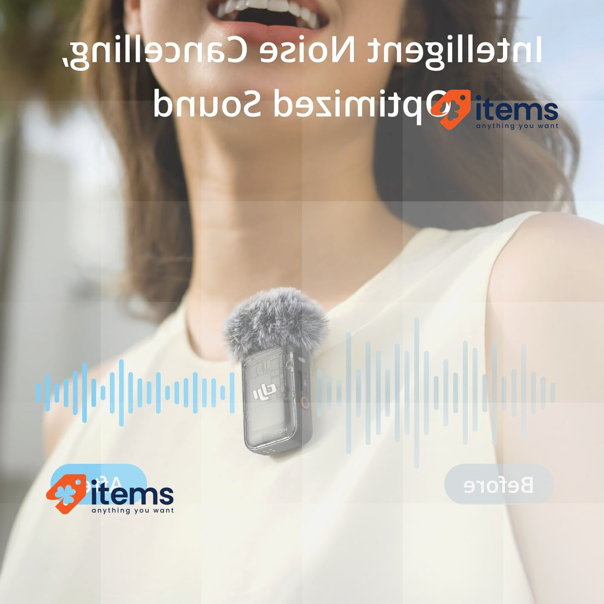 DJI Mic 2 (1 TX + 1 RX), Wireless Microphone with Intelligent Noise Cancelling