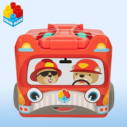 ColorBaby Color Block - Baby construction blocks, Fire Truck Trolley 47162