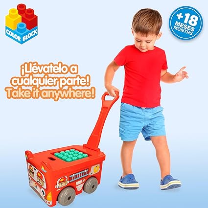 ColorBaby Color Block - Baby construction blocks, Fire Truck Trolley 47162