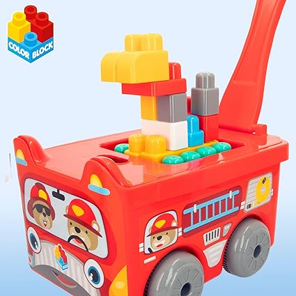 ColorBaby Color Block - Baby construction blocks, Fire Truck Trolley 47162