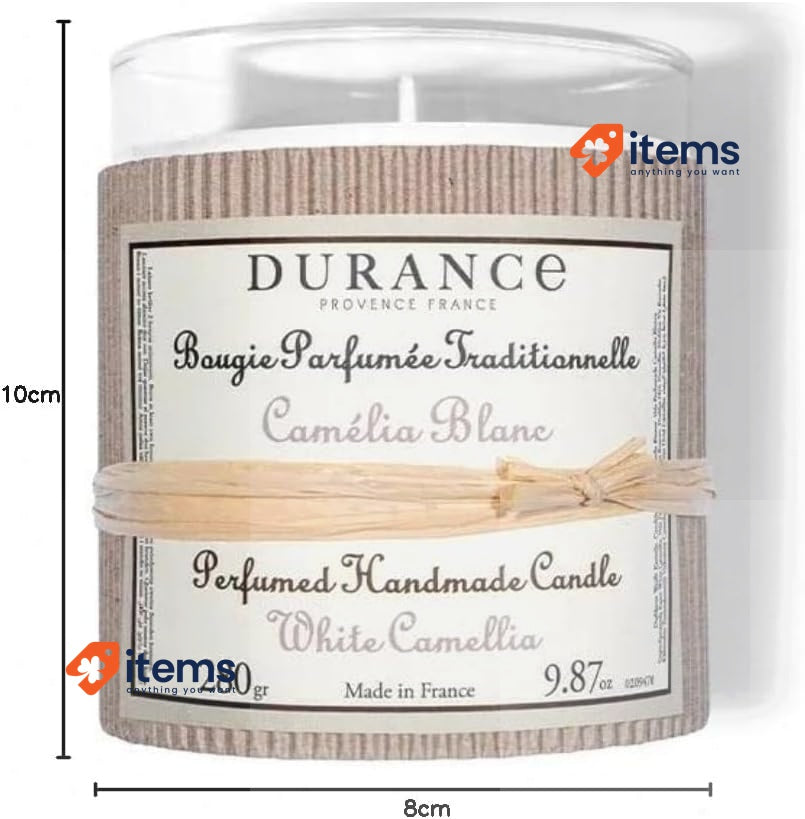 Durance - 280 g Large Size White Camelia Candle