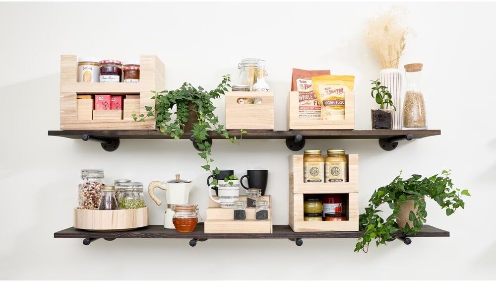 iDesign Medium Paulownia Wood Multi-Purpose Storage Bin with Handles, Natural