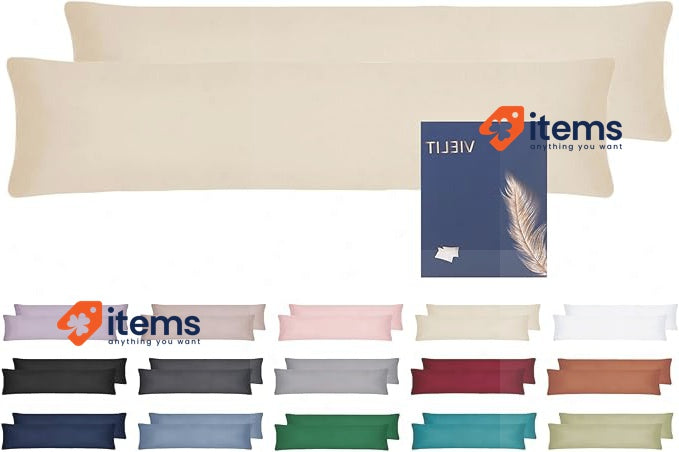 Vielit Side Sleeper Pillow Cover 40 x 145 cm (Set of 2) Beige Soft Cushion