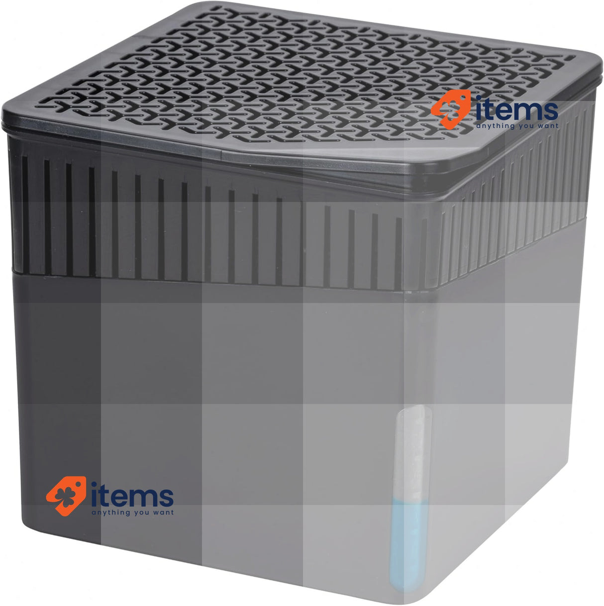 WENKO Cube Dehumidifier with 500 g Block (Calcium Chloride), Refillable, Black