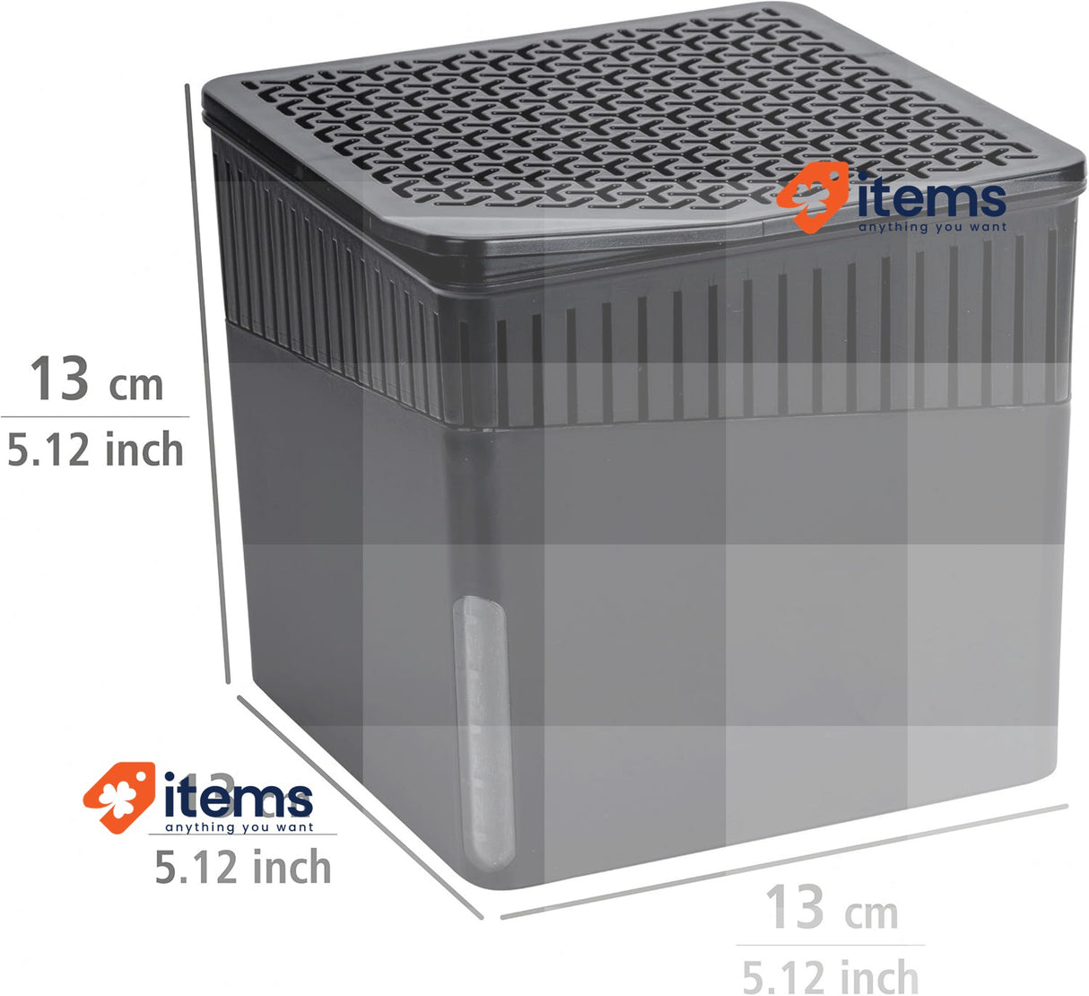 WENKO Cube Dehumidifier with 500 g Block (Calcium Chloride), Refillable, Black