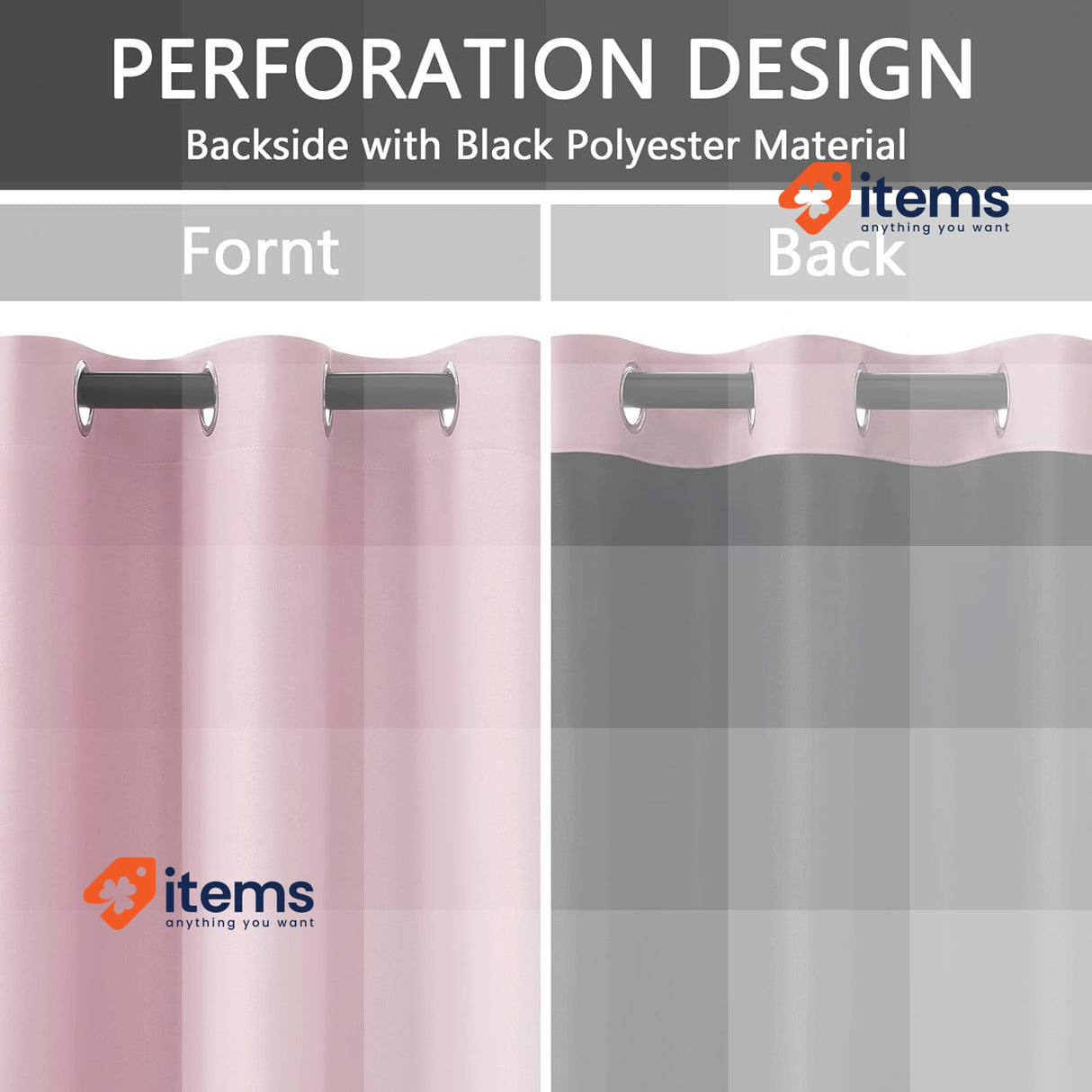 MRTREES Double Blackout Curtains 140 x 240cm 100% Anti-UV Pack of 2 Pink 240 cm