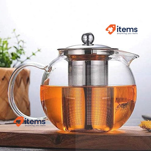 XFLYP 600 ml Teapot Glass Tea Maker with Removable Stainless Steel Strainer