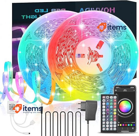 LED Strip Lights 20M, 2x10M, 24 LEDs/Meter RGB - 20 M, M LEDs/Metre V with RC
