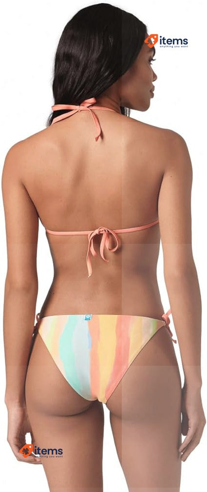 Arena Women's Water Print String Bikini Triangle Two Piece Multistripes