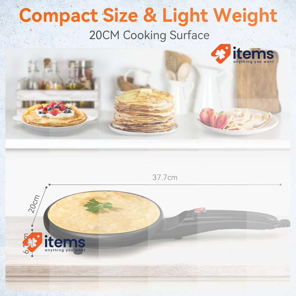 Snailar AN-108 Anti-Adhesive Electric Crepe Maker 800 W Black