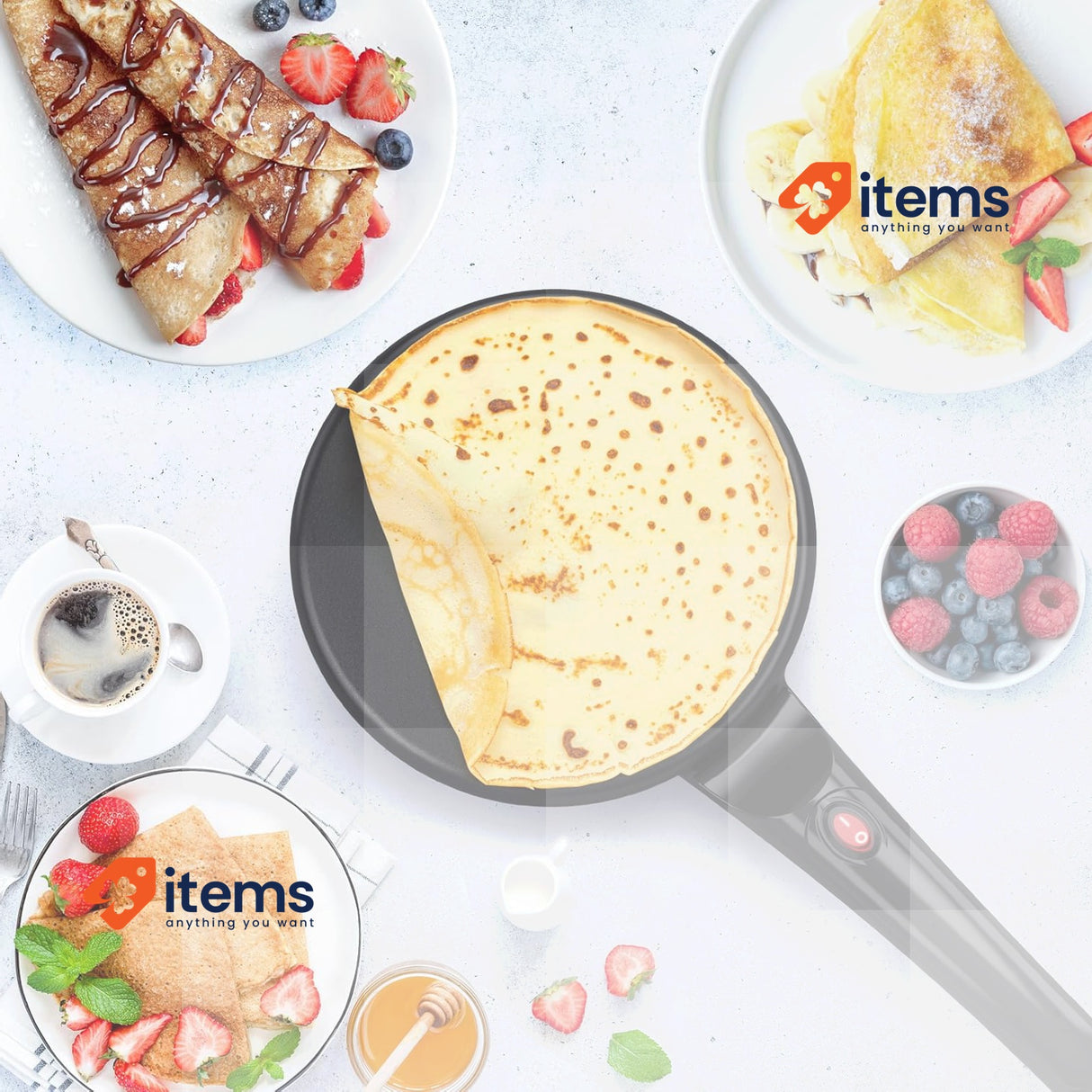 Snailar AN-108 Anti-Adhesive Electric Crepe Maker 800 W Black