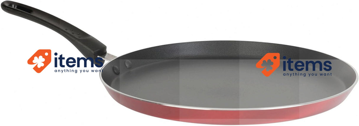 Sitram Cherry 712389 Crepe Pan Pressed Aluminium, Diameter 28 cm Black/Red