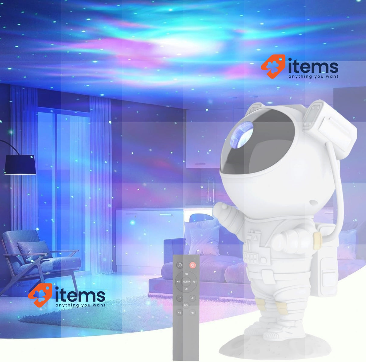 Recsg Star Projector, Astronaut Galaxy Projector With Nebula, Remote Control