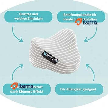 MARTneck® Knee Pillow Orthopaedic For Side Sleepers Grey Optimal Spine Alignment