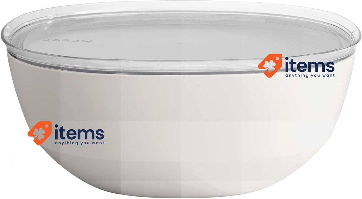 Mepal - Serving Bowl With Lid Silueta 5000 Ml Nordic White Dishwasher Microwave