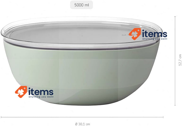 Mepal - Serving Bowl With Lid Silueta 5000 Ml Nordic White Dishwasher Microwave