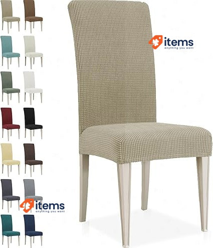 Ystyle Chair Covers with Backrest, 4 Pieces Khaki