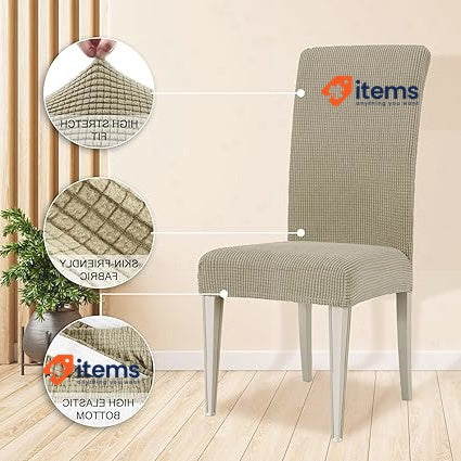 Ystyle Chair Covers with Backrest, 4 Pieces Khaki