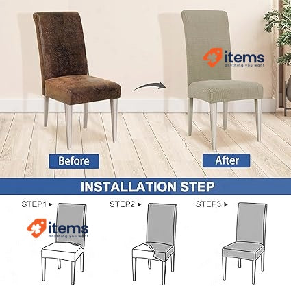 Ystyle Chair Covers with Backrest, 4 Pieces Khaki