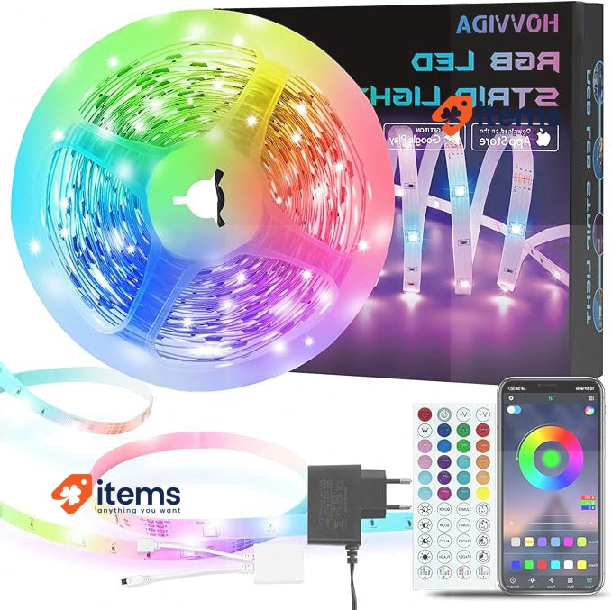 HOVVIDA LED Strip 5 m, 30 LEDs/Metre, 150 LED, RGB LED Strip, App Controlled