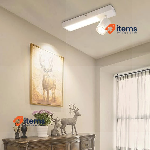 LAMOTERN LED Lamp Fabric 1 Light GU10 15W White Warm - 15 W Ceiling Lights