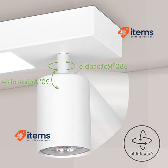 LAMOTERN LED Lamp Fabric 1 Light GU10 15W White Warm - 15 W Ceiling Lights