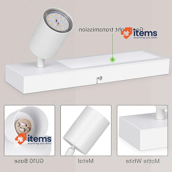 LAMOTERN LED Lamp Fabric 1 Light GU10 15W White Warm - 15 W Ceiling Lights