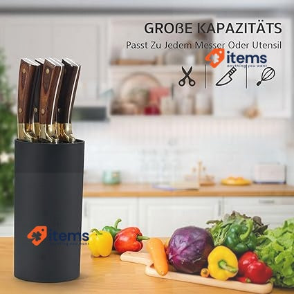 Knife Holder Empty, Knife Blocks Without Knives, Knife Holder Round, Black