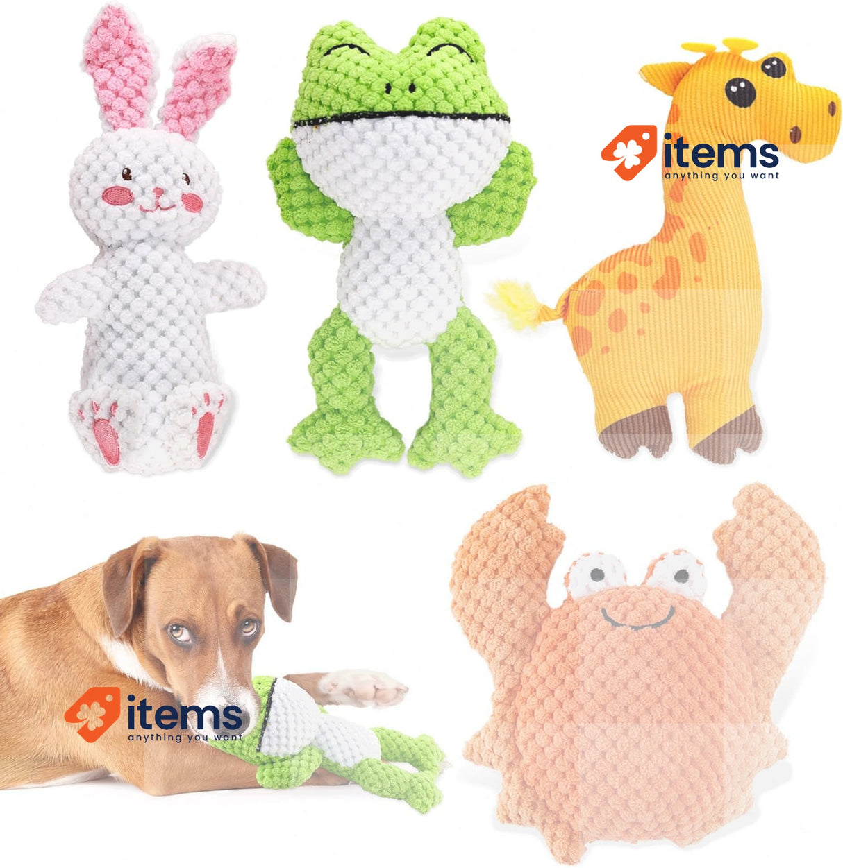 Glaublieb Dog Toys Squeaky Cute Soft Plush Toy for Small and Medium Dogs 12 kg
