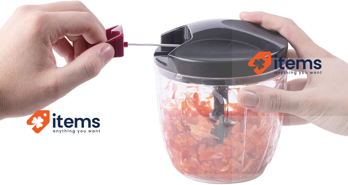 Jata HMAQ4506 Manual Chopper With Rope, Stainless Steel, Grey Food Processors