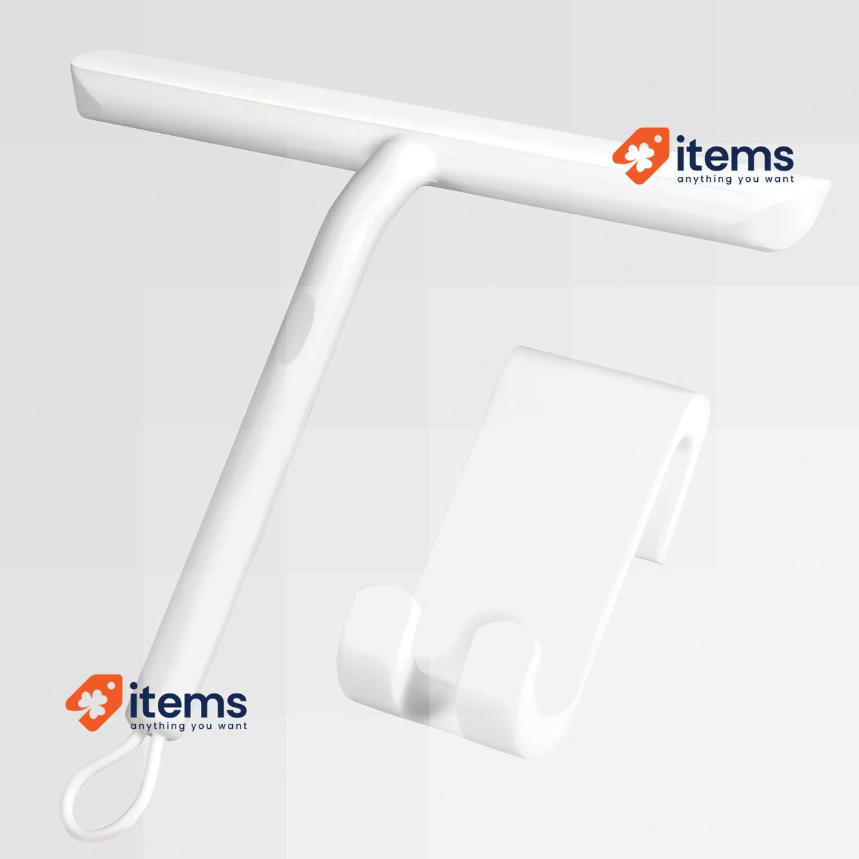 Vinabo Shower Squeegee for Shower Doors Window and Glass Cleaning 21cm White