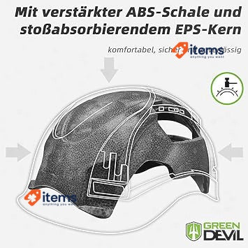 GREENDEVIL X-Armor ABS Safety Helmet for Adults EN 397 Green/Black