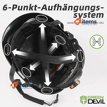 GREENDEVIL X-Armor ABS Safety Helmet for Adults EN 397 Green/Black