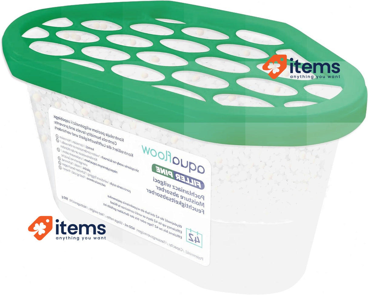 Aquafloow Room Dehumidifier 400 Ml, Reduces Humidity, 3 Pieces PINE Granules