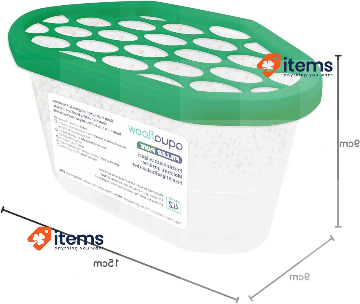 Aquafloow Room Dehumidifier 400 ml, Reduces Humidity, 3 Pieces Dehumidifier