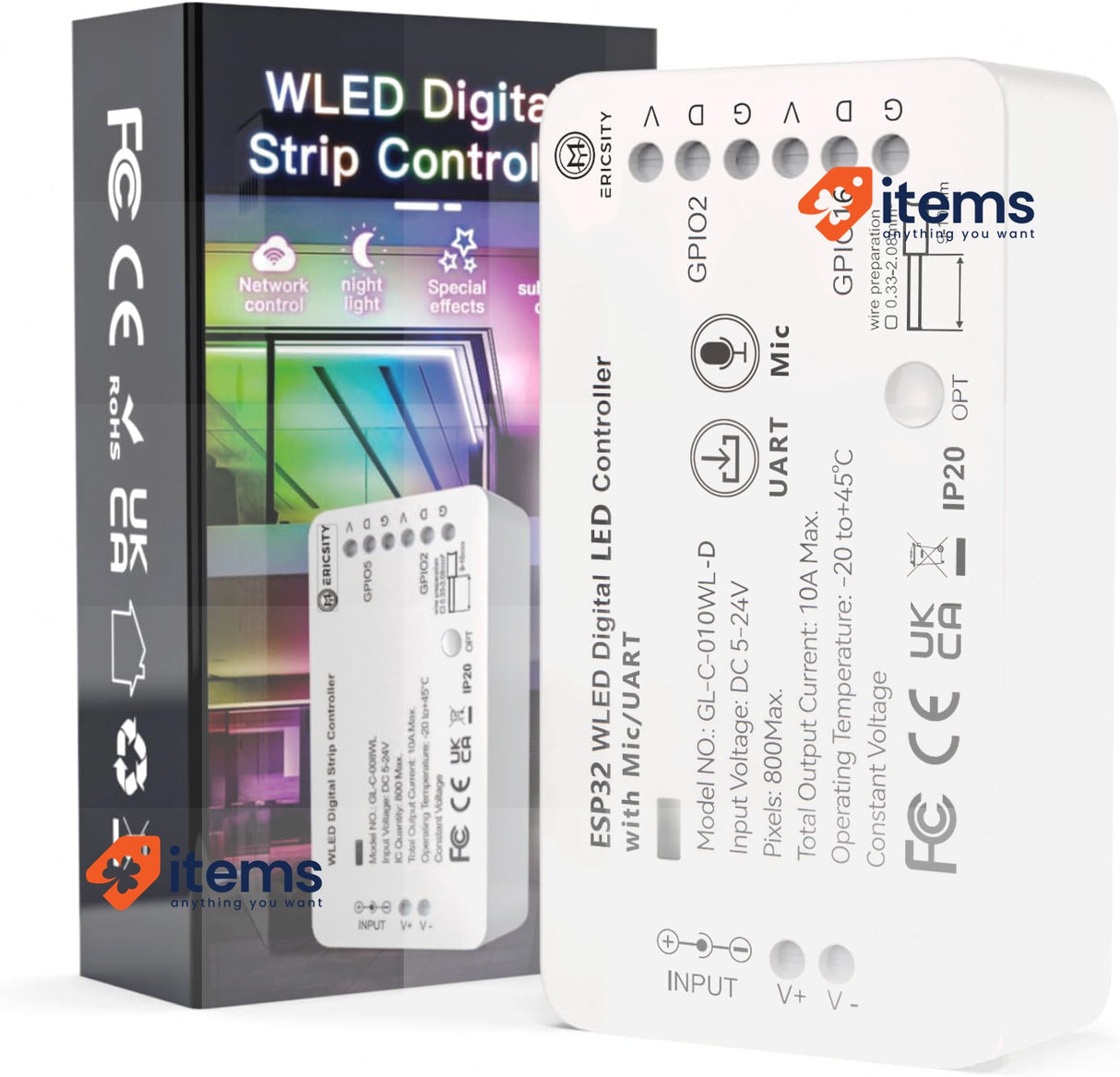 Wled Controller, Controller Esp32 Addressable Strip With Mic Download Lighting