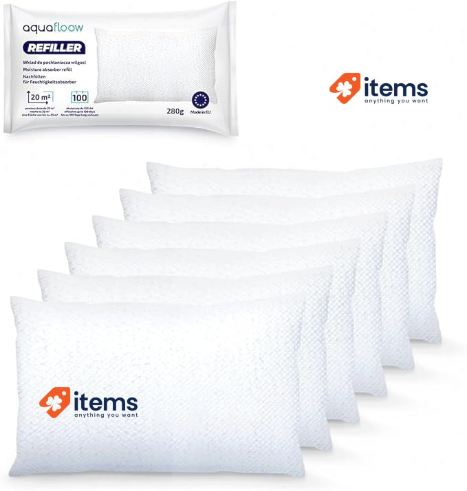 Find Aquafloow 6x Granulated Bags For Deehumidifier 280 G, Moisture Control 20m2