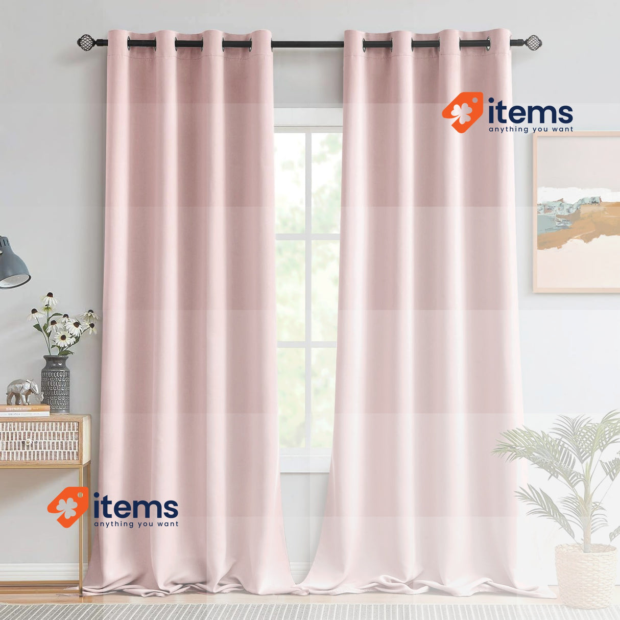 MIULEE Curtain for Children s Room Girls Set of 2, 245 x 140 cm, Light Pink 96