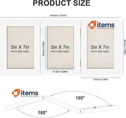 Feelhap Collage Picture Frame, 13 X 18 Cm, White Photos Wooden Foldable Photo
