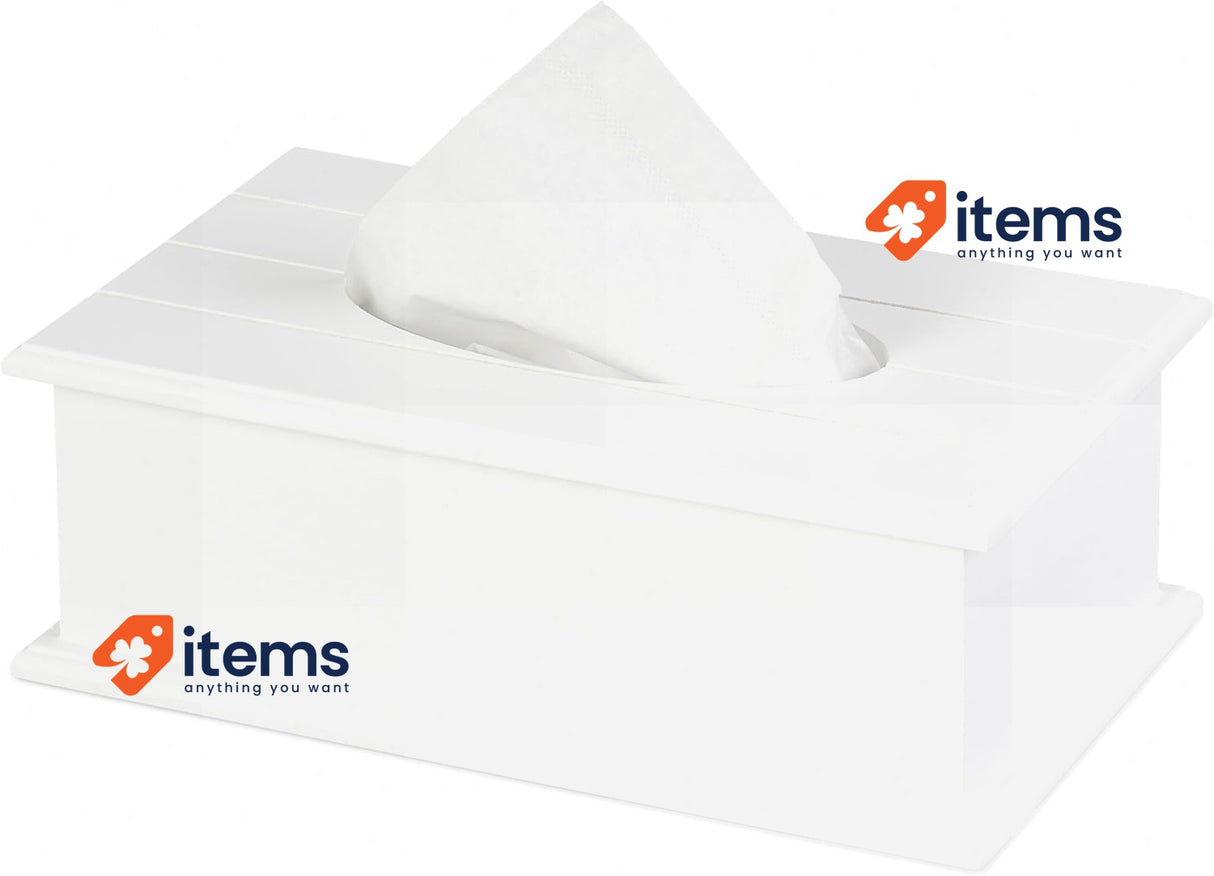 Relaxdays Box, Cosmetic Tissue Holder, with Lid, Grey/White, 9.5x27x16cm 16 cm
