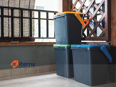 Ecoplast | Set of 3 Bins for Separate Waste Collection 35 Lt Yellow/Green/Blue