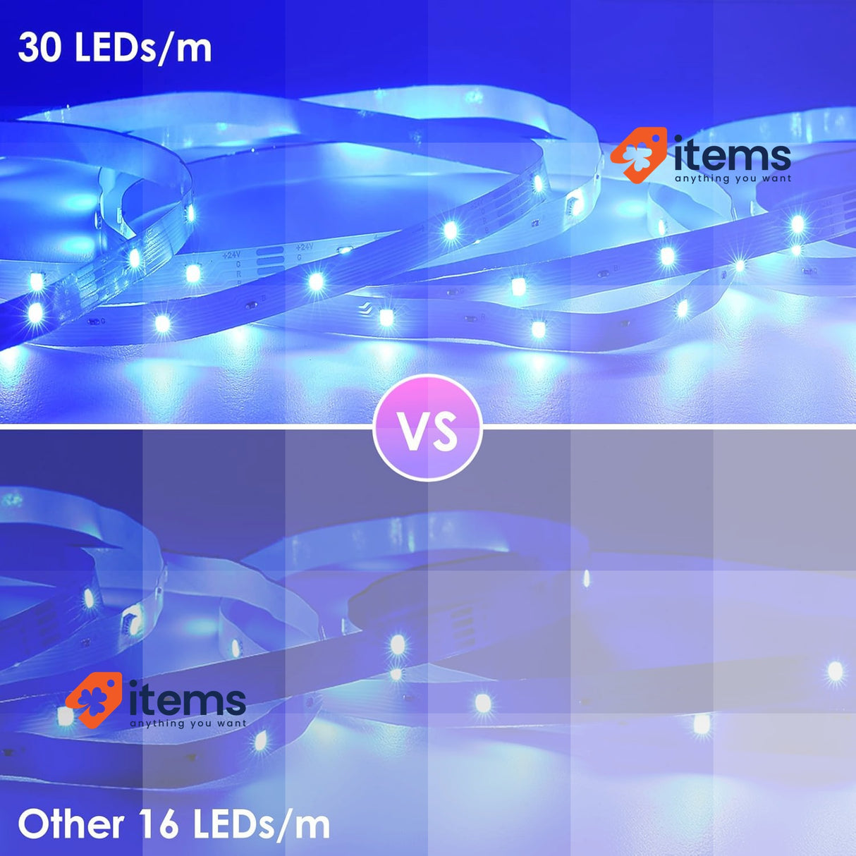 HOVVIDA LED Strip, 30 LEDs/Metre, RGB LED Strip, App and Remote Control